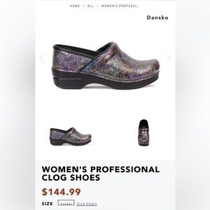 Dansko Professional Clogs Metallic Wash Leather size 36 NEW